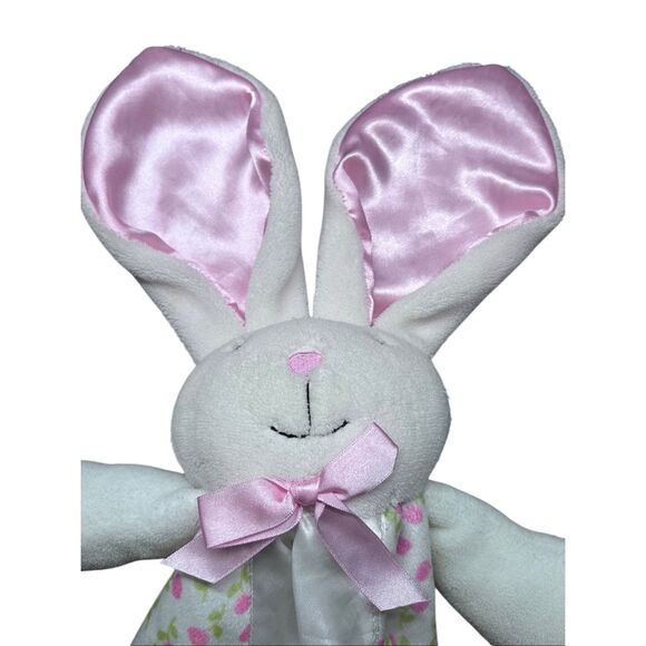 Stephan Baby Bunny Lovey Security Blanket Pink White Green Strawberry Gingham Ra - Picture 3 of 13